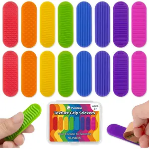 16PC Textured Silicone Adhesive Sensory Calm Strips for Kids Anxiety Relief Autism ADHD Quiet Fidget Toys Desk Sensory Strips for Classroom Prizes