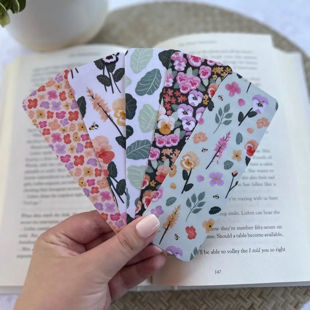 Floral Bookmark | Gingham Bookmark | Flower Bookmark | Cardstock Bookmarks | Laminated | Gift for Book Lover | Handmade Bookmark | Gift for Her | Tassel Bookmark | Sunset Bookmark | Sunrise Bookmark | Flower Bookmark cute bookmarks