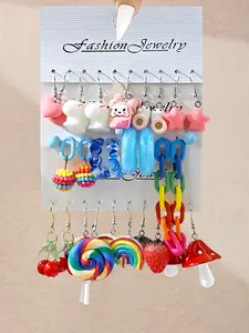 30-Piece Fun Series Earring Set Birthday Gift, Stylish Jewelry Collection for Women & Girls, Perfect Party Favors & Gifts, High Quality Earrings