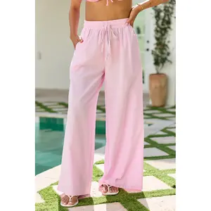 Mia Pink Pinstriped Pull-On Pants