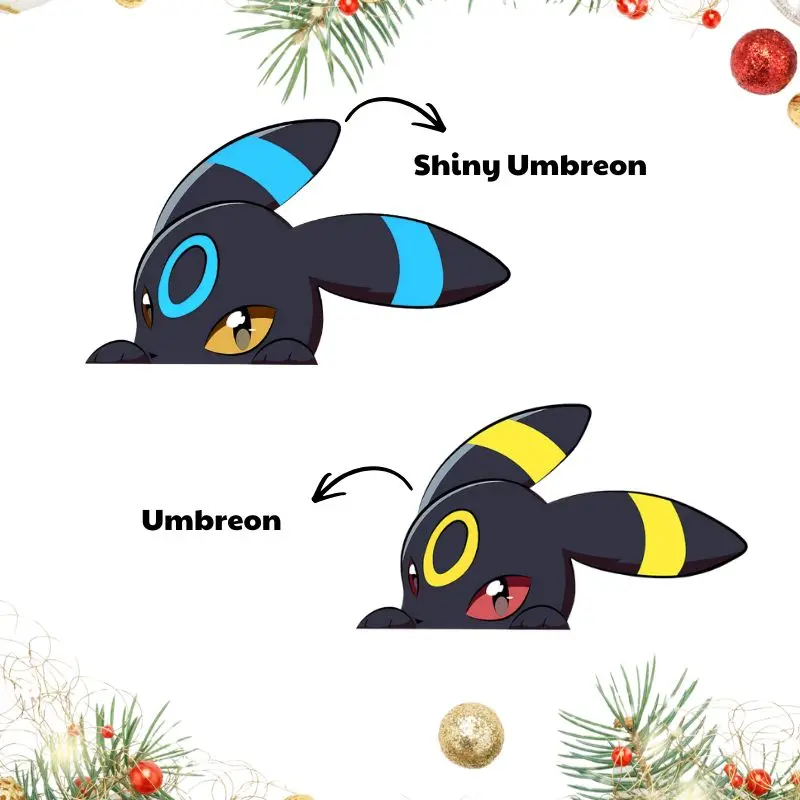 Umbreon and Shiny Umbreon Peeker Sticker, Cute Anime Sticker | Waterproof Vinyl Decal for Laptop, Water Bottle, Car, Gamer Gift