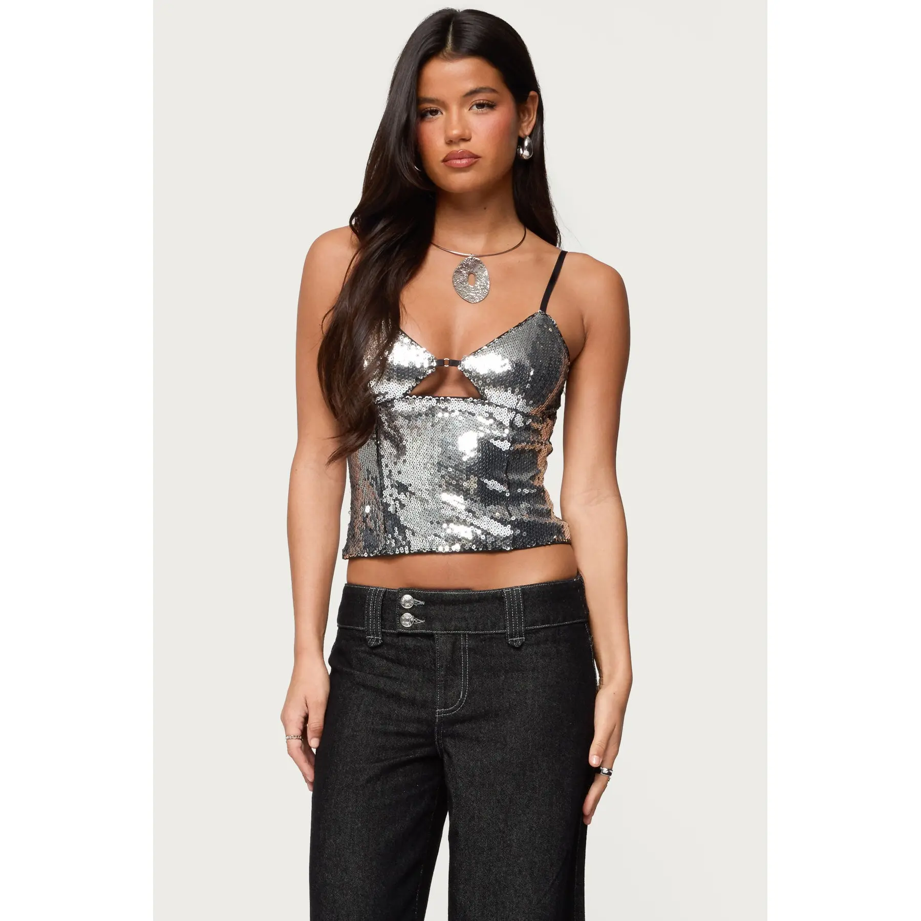 Rokko Cut Out Sequin Top Rokko Cut Out Sequin Top