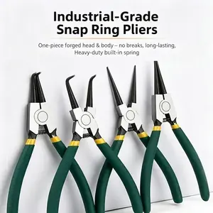 4-Piece Snap Ring Pliers Set, Heavy-Duty Circlip Pliers Kit with Storage Case - Straight & Bent Tips for Removing Retaining Rings ring  pliers