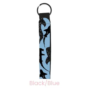 abbyrose Shark Tank Wristlet Key Chain Black/Blue