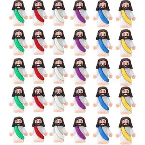 Mini Jesus Figures, Set of 30pcs Action Figures Tiny Jesus Figures to Hide and Seek Religious Gifts for Easter Egg Stuffers