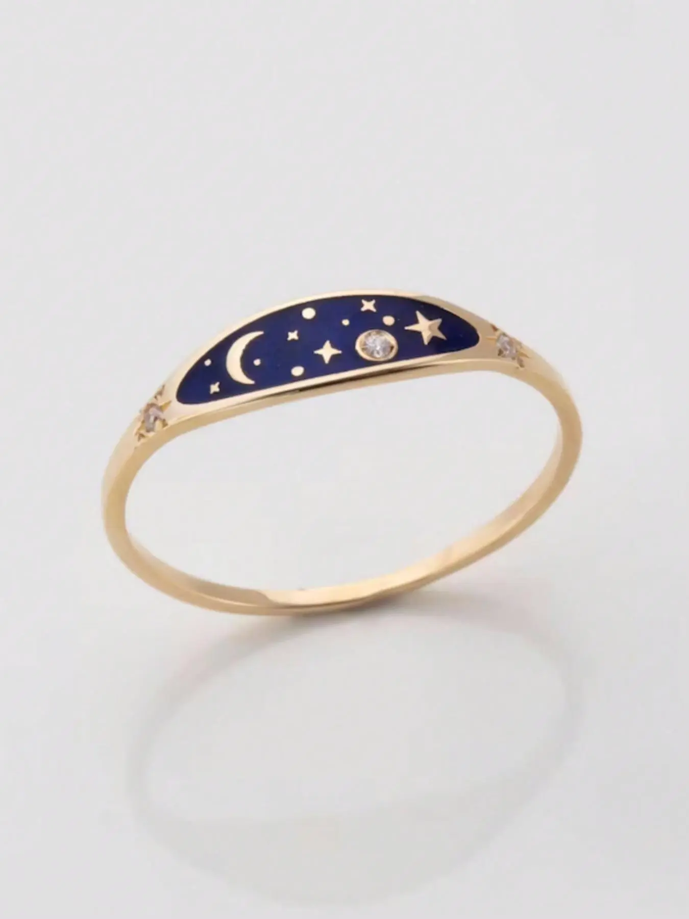 Star and Moon Twilight Ring, Fashion Jewelry for Party and Daily Wear, Trendy & Exquisite Jewelry for Birthday Gift, Elegant Everyday Ring, Elegant Casual Ring, Beautiful Rings, Fashionable Jewelry
