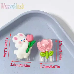Multicolor Cute Rabbit & Flower Data Cable Protector - Anti-Break Cartoon Charging Cable Cover, Fashionable Cell Phone Charger Protection Accessory for Indoor Leisure & Outdoor Recreation Use