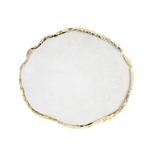 Resin Nail Art Palette, Nail Painting Mixed Color Palette, Gilded Edge Nail Gel Color Makeup Display Board Pallet (White)