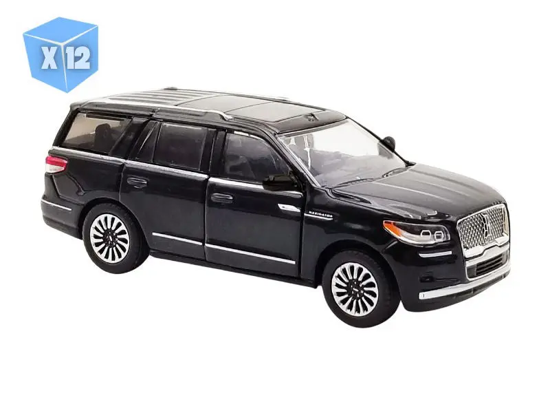 12-Pack 2024 Lincoln Navigator Diecast Metal Display Toy - Infinite Black, 1:64 Scale, Karson Co. A6410001