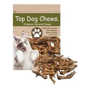 Top Dog Chews Premium Natural Chicken Feet Treats - Pack of 20, Organic, Free Range, Grass Fed, High Protein, Low Fat, Crunchy Snacks for Dogs