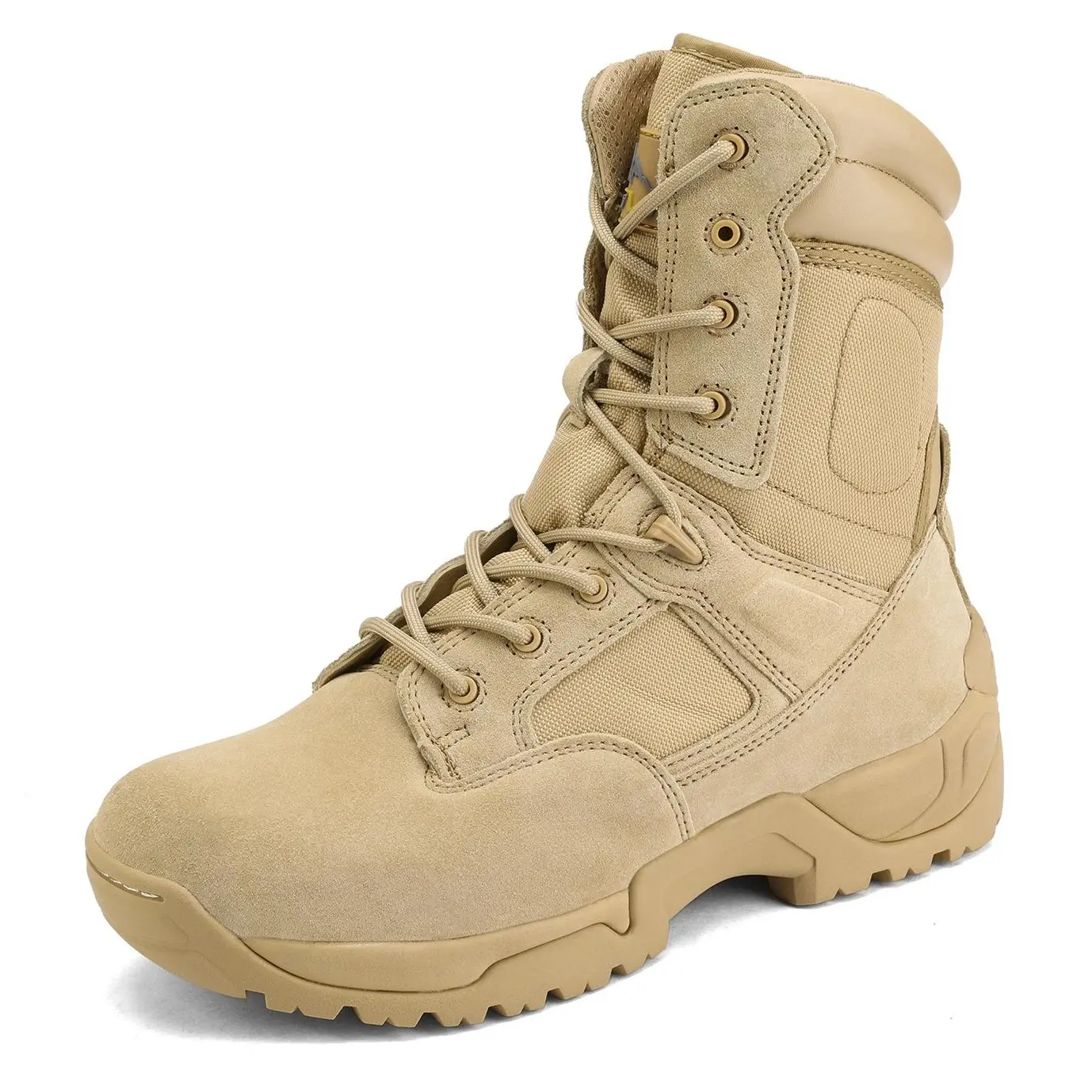 【SummerFinds】NORTIV 8 Men's Tactical Research Boots Breathable Abrasion-Resistant Leather Non-Slip Working Shoes - Round Toe - Laces & Zipper Closure - Winter Outdoor & Indoor Activities - Sand Worker Footwear tiktokshopspringglowup,summerwins,father