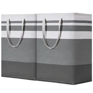 2-Pack 75L Large Laundry Hamper, Freestanding Waterproof & Collapsible Laundry Basket with Sturdy Extended Handles, Premium Clothes Storage Bin for Bedroom, Bathroom, Dorm