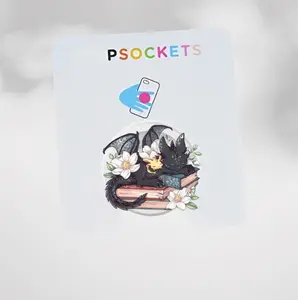 Cute Couple Dragon Book MagSafe Phone Grip: Fantasy Bookish Aesthetic Magnetic Phone Holder, Romantasy Reader Gift, Phone or Kindle Popgrip