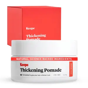 Keeps Matte Thickening Hair Pomade for Men - All-Day Medium Hold Styling Pomade with Natural Ingredients for Visibly Thicker, Fuller Hair - Biotin, Caffeine, Green Tea & Saw Palmetto