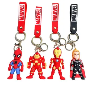 Marvel Avengers Keychain Featuring Spider-Man Iron Man Captain America and Thor Collectible Figures Official Design for Fans