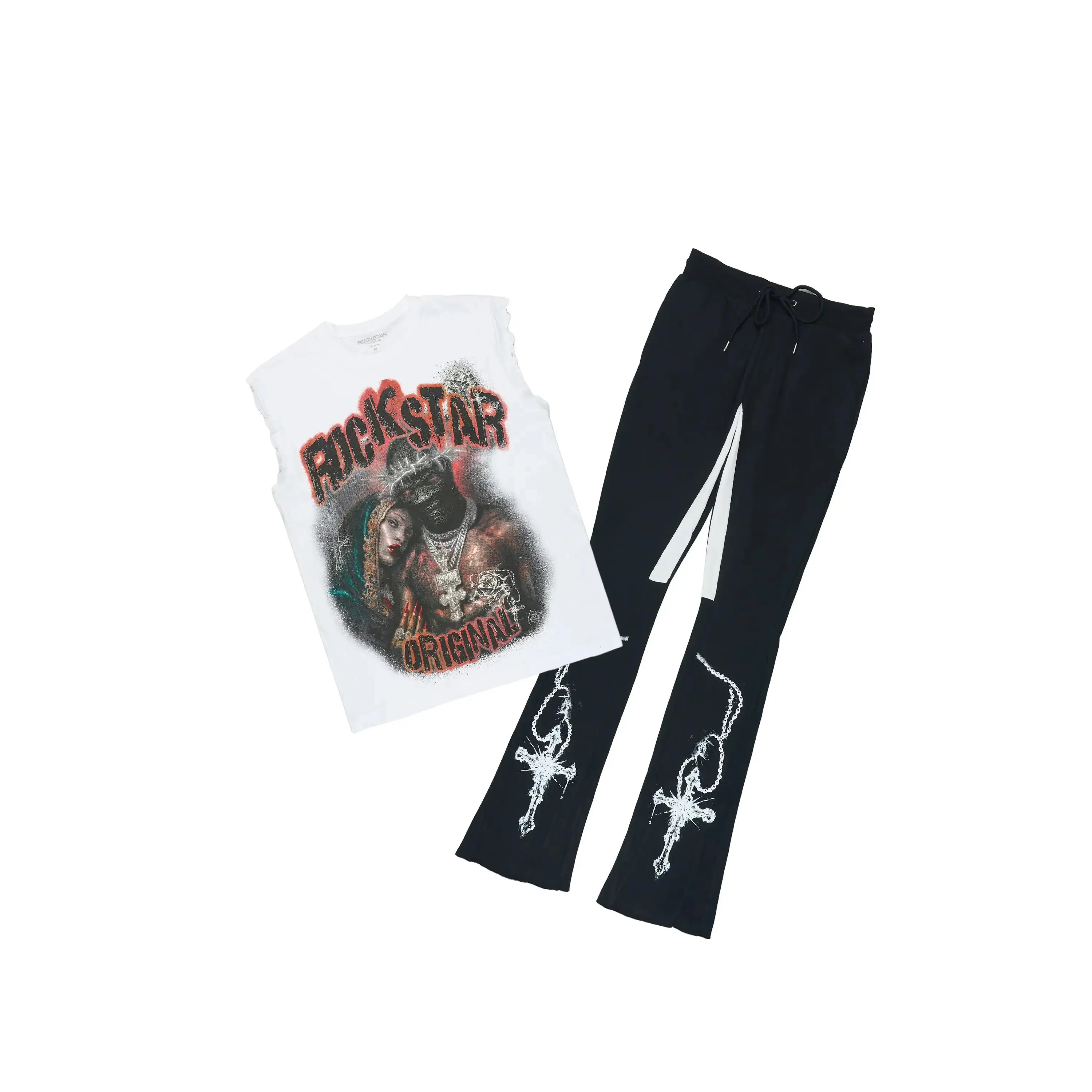 Vontae White/Black Cut Sleeve/Stacked Flare Track Set