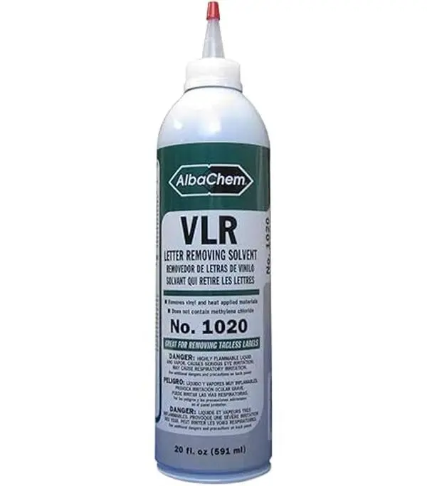 AlbaChem Vinyl Letter Remover - Highly Effective Solvent for Vinyl Letters & Residues, Minimizes Waste, Yorker Spout for Easy Application