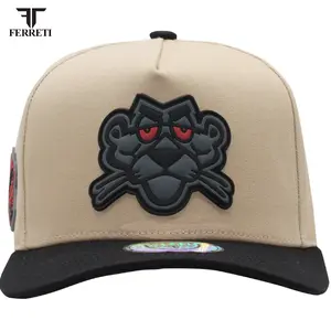 FERRETI HATS FT01 PANTHER PVC KHAKI LOGO BASEBALL CAP