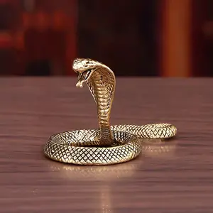 Vintage Brass Snake Statue, Antique Craftsmanship Home Decor Accent, Perfect Gift for Holidays & Seasons, Unique Artistic Sculpture