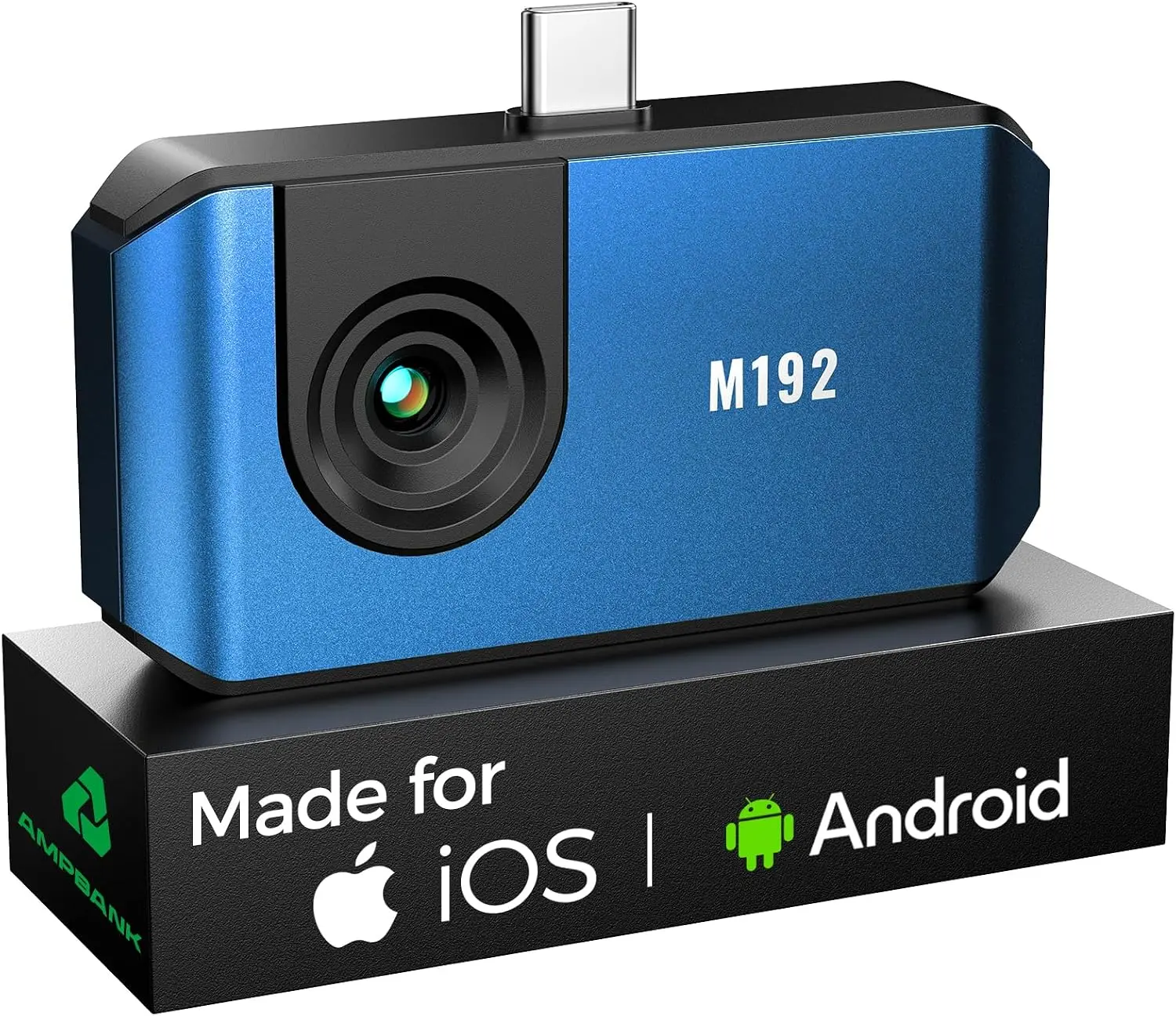 AMPBANK M192 Thermal Camera for USB-C iOS/Android, 192x192 Resolution | -4°F to 842°F, ±2℉ Accuracy(Blue) Thermal Imaging Camera