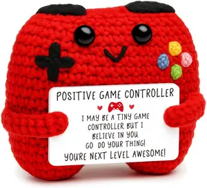 Busy Gaming Life Positive Crochet Controller Gifts for Son Daughter Easter Birthday Gamer Gift for Teen Boy Girl Easter Basket Stuffers Handmade Gamer Game Controller
