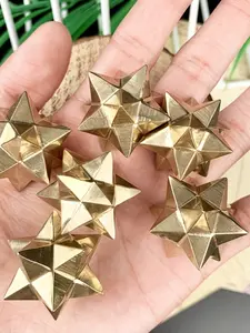 1pc Natural Pyrite Merkaba Star Mineral Specimen - Hand-Polished Golden Bohemian with Genuine Geometric Star Formation, Spiritual Meditation Stone, Chakra Energy Stone & Holiday Home Decor Gift for Christmas, Easter, Thanksgiving