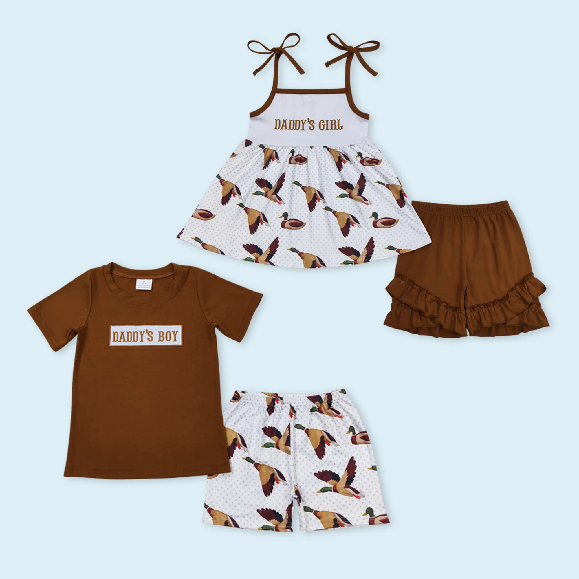 Daddy's boy Fathers day kids mallard duck summer clothes