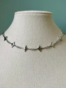 1 Piece Y2k Trendy Stainless Steel Star Chain Necklace, Necklace Layering Clasp, Minimalist Punk Women's Street Style Party Personalized Spice Girl Necklace Accessories, Modern Versatile Accessories