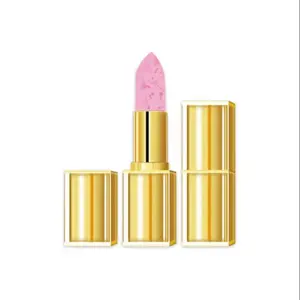 Gold plated color changing lipstick, anti smudge, moisturizing, Hydrating, non fading and non staining lipstick
