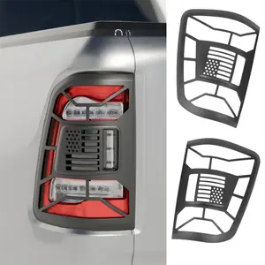Tail Light Lamp Guard Cover Protector for Dodge RAM 1500 2019-2023 Accessories Taillight Shell Frame Shield ABS Material Black RAM 1500 Limited Laramie Rebel Long Horn