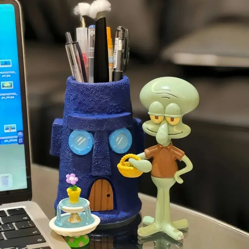 Cute Squidward Stone House Organizer, Desktop Decoration & Gift