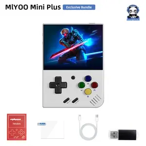 MIYOO Mini Plus Portable Retro Handheld Game Console V2 Mini+ 3.5 Inch IPS Screen Classic Video Game Console Linux System Gift White Protection
