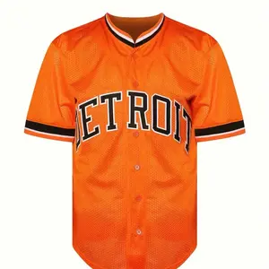 Detroit Baseball #23 Practice Orange Jersey Casual