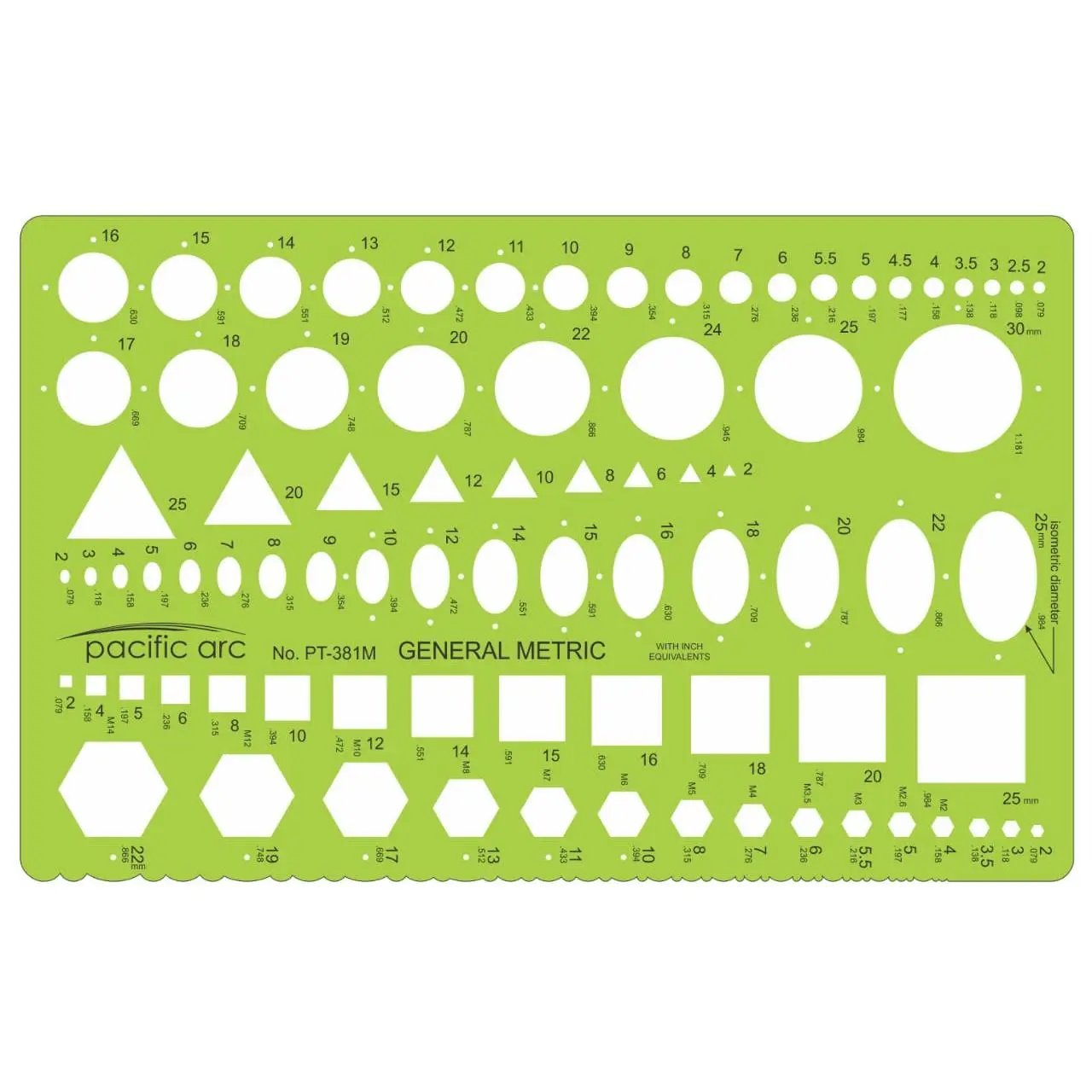 Pacific Arc - General Purpose Templates - Stencils for Drafting and Circle Drawing - Professional or School work, for architects, designers, draftsmen, and artists