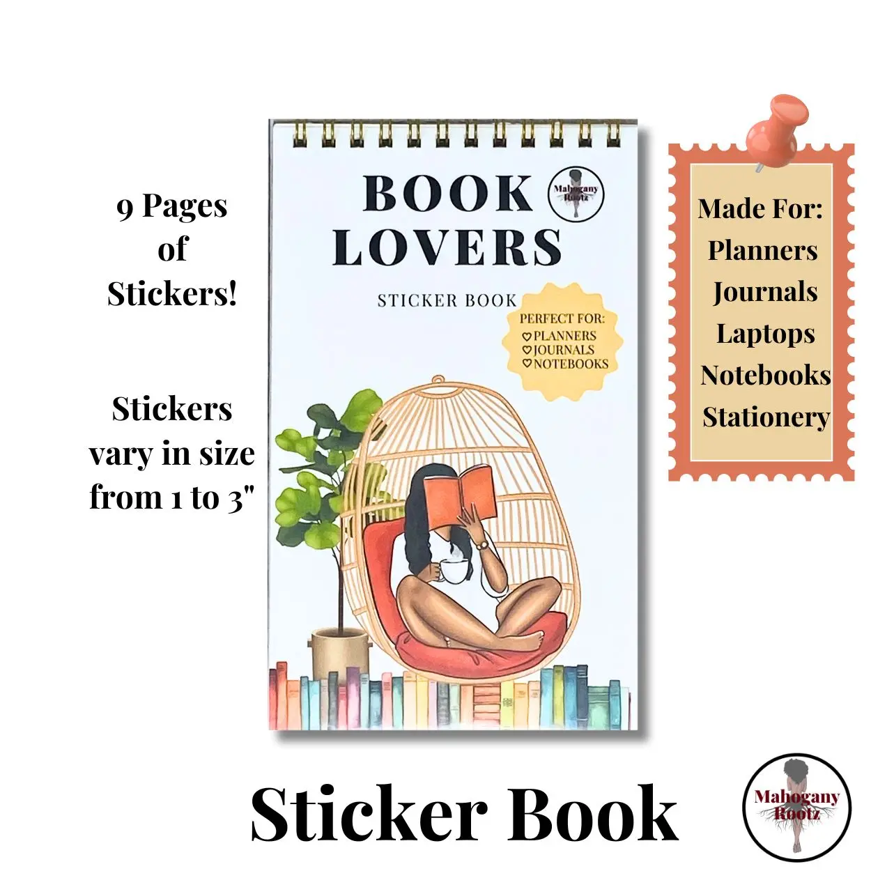 Book Lover Sticker Bundle|Black Girl Stickers|Planner Stickers