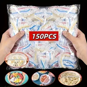 150 Sheets Elastic Plastic Food Storage Film Set, Reusable Stretchable Bags for Bowls Plates Fruits Vegetables, Kitchen Organizer Tool