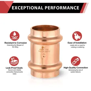 2" Press Copper Coupling w/Stop (Lead Free)