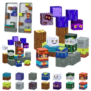 Magic Forest Magnetic Building Blocks Set, Magnetic Building Cube Game, Magnetic Building Tiles, STEM Construction Toy, Preschool Educational Sensory Magnet Toys for Kids, Perfect Christmas & Halloween Gift for Ages 3+