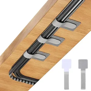 40 PCS Self - Adhesive Hook and Loop Cable Straps, Nylon Strong Back-Glue Cable Ties Adjustable Hook and Loop Cable Clips Cable Management Straps Cord Organizer