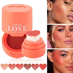 Cute Makeup, Buildable & Blendable Shade with Heart-shaped Applicator, Sunkissed Finish, Travel size, Hygienic, Portable, Korean Makeup, 0.17 Oz