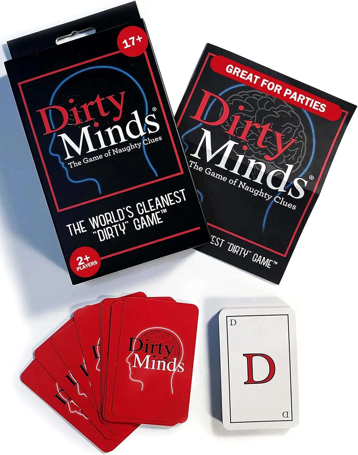 Dirty Minds Naughty Theme Clue Card Game - 112 Paper Card Set, Portable Boredom Buster, Adults' Travel Pack with High-Quality Cardboard Box for Couples' Date Night, Board Game