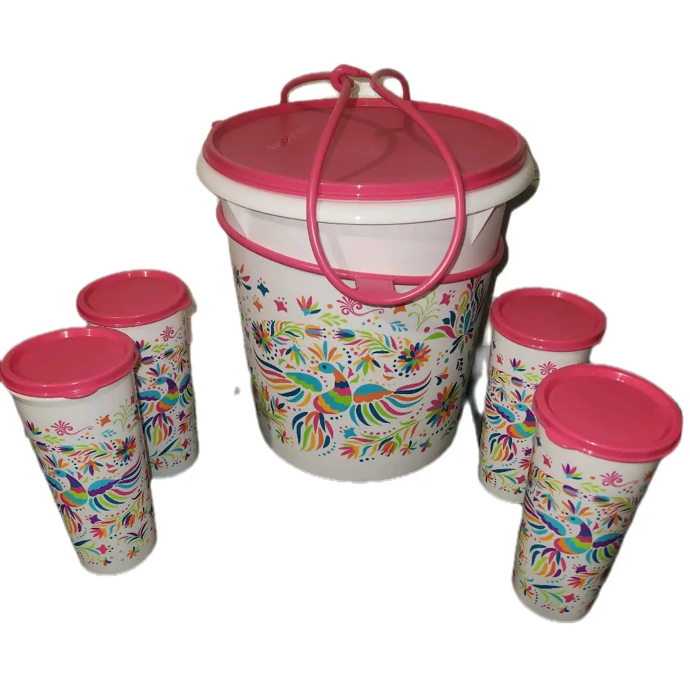 Decorative Bucket and Cups
