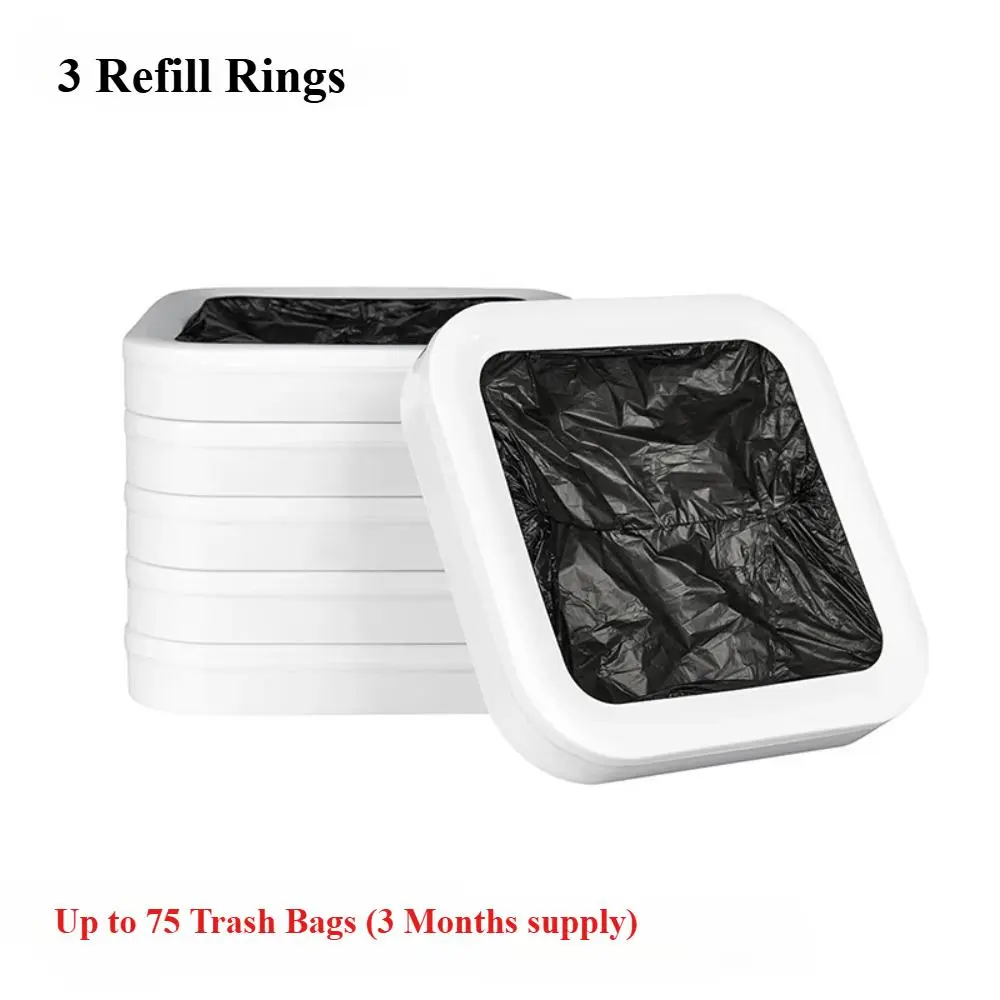 Smart Bin Filling Ring Set, 3 Counts Durable Waste Bag Ring with Trash Bags, Sturdy Trash Bags Holder, Home Care Supplies for Living Room & Bedroom & Kitchen Interior, Household Items, Trash Pack, Bedroom Accessories, Trashbags