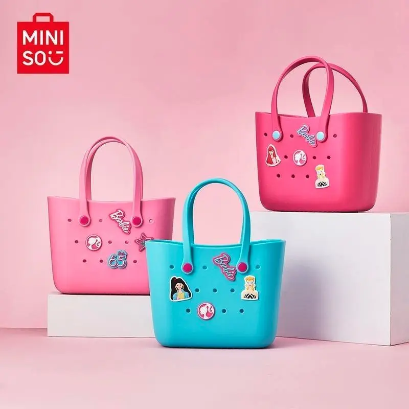 [Crochet Bag with Accessories]BARBIE Classic Large Capacity Tote Bag, Water-resistant  Bag for Beach, Swim, Cruise, Commute & Outdoor Sports#Summervibes