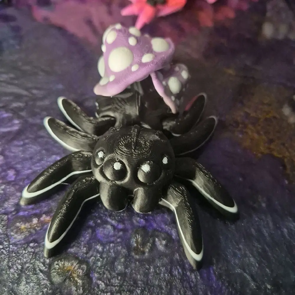 Mushroom spider desk pet articulated fidget stress anxiety relief toy