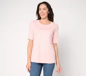 QVC Belle by Kim Gravel TripleLuxe Elbow-Sleeve Women's Blouse Top