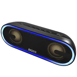 DOSS SoundBox Pro+ P300 Bluetooth Speaker 40W Stereo Sound Extra Bass IPX6 Waterproof TWS Pairing Colorful Lights Outdoor Party Wireless Charging