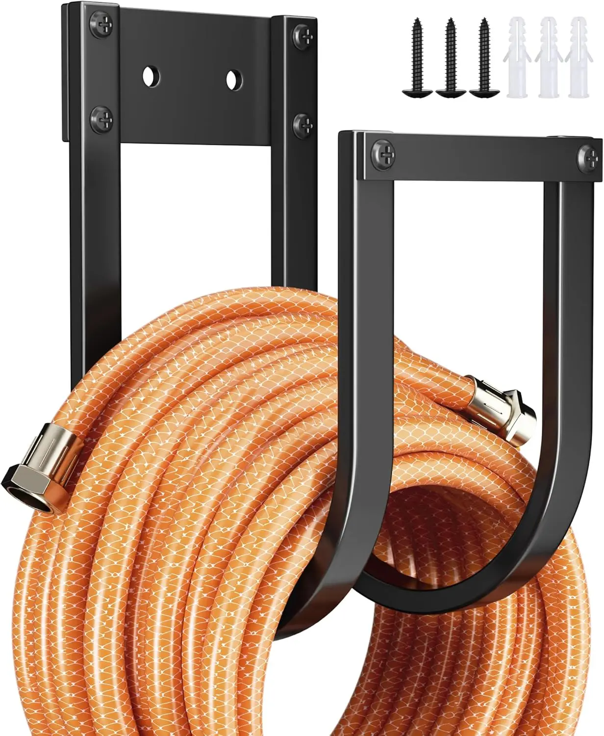 Metal Wall-Mount Garden Hose Holder - Durable Organizer for Outdoor, Garage Storage Hook, Hose Organizer
