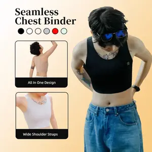 Seamless Body Chest Binder – Breathable All-Day Comfort Compression Top with Skin-Friendly Stretch Material & Full Coverage for Flatter Look Casual Sleeveless Minimalist Waist Shapers