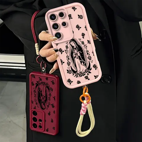 The Virgin Surrounded by Roses Case for Galaxy iPhone 18 Pro Max 17 Air 16Plus 15 14 13 12 11 XR XS S26 S25 S24 S23 S22 cases Four Corners Protector - Full Coverage Lens Protection, Shockproof Drop-Resistant Handheld Devices Case for Girls.JY136C